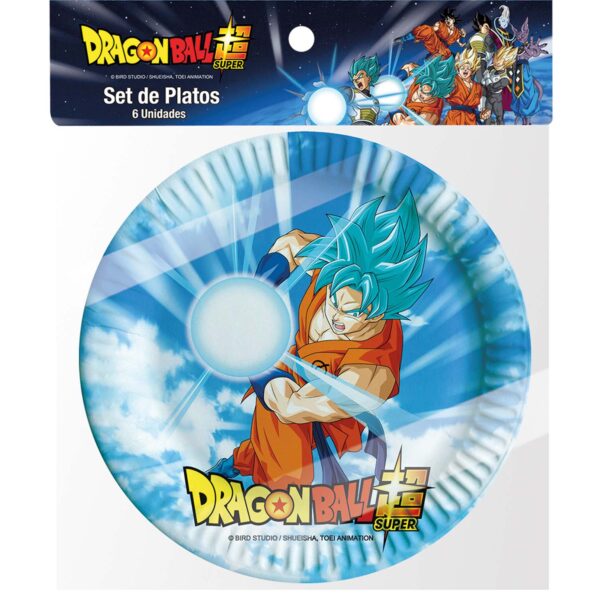 SET DE PLATOS 6 UN DRAGON BALL Z SUPER