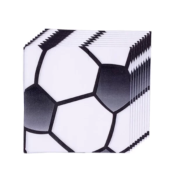 Servilletas Pelota Fútbol Blanco Negro 12 Uni