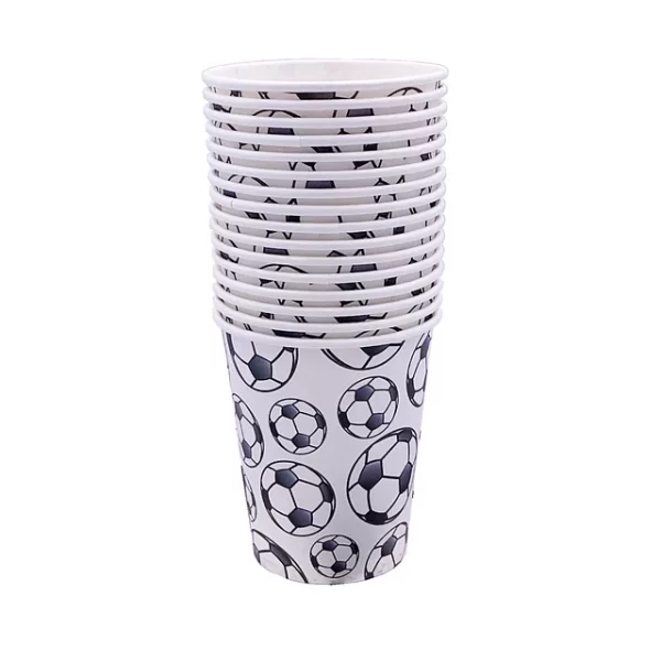 Vaso Pelota Fútbol Blanco Negro 6 Uni