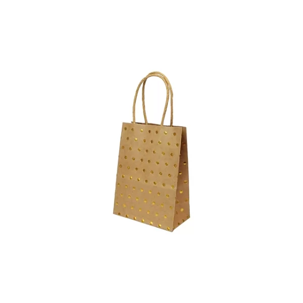 Bolsa Kraft Punto Dorado 15x11x6cm 1 Uni