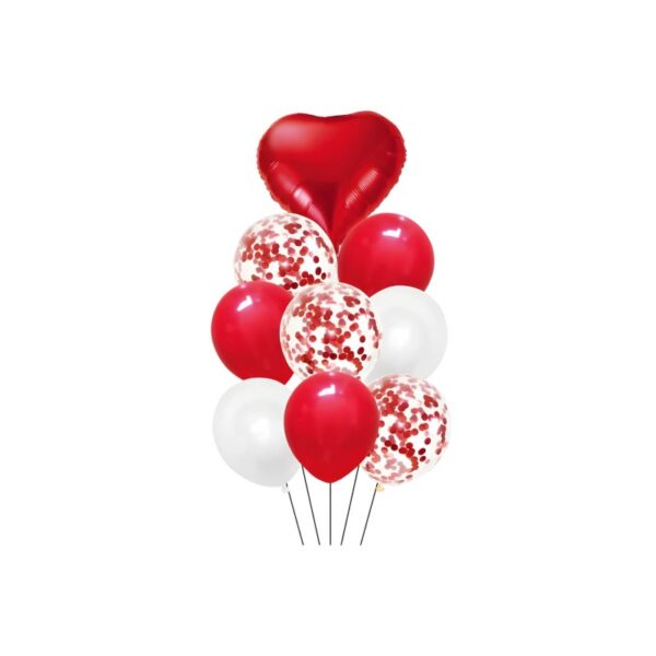 Decoración globo corazón rojo (9pzas)